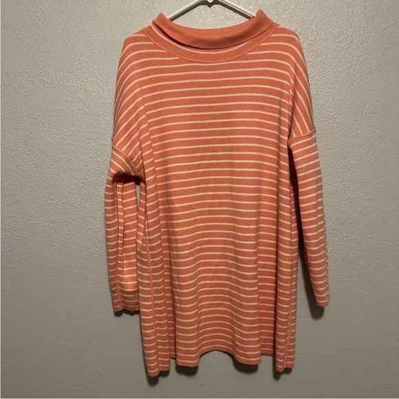 J.Jill Petite Reversible Grape Fruit Striped Mock Neck  Tunic Sweater Plus Sz 2X - Picture 8 of 9